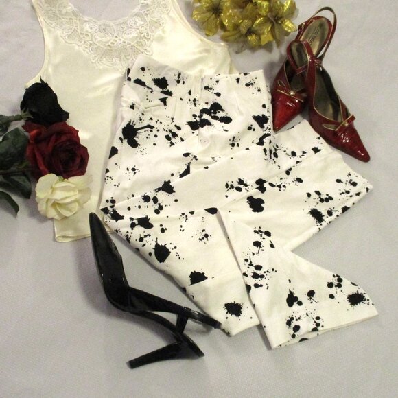 ❣💖 SANDRA PETITE PIQUE BLACK WHITE CAPRIS – SIZE 4P – NWOT 💖❣ - Picture 7 of 16